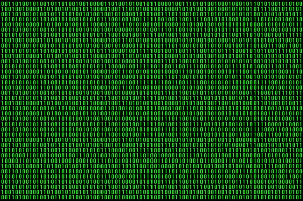 Изображение Двоичного Кода Состоящего Набора Зеленых Цифр Черном Фоне — стоковое фото
