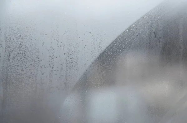 Window Glass Condensate Steam Heavy Rain Texture Background Image — Stock Photo, Image
