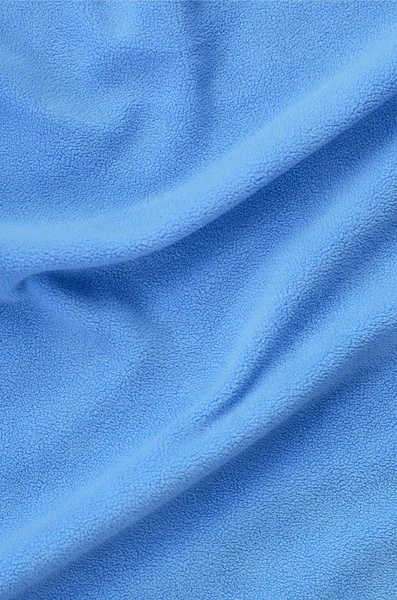 Cobertor Tecido Azul Peludo Fundo Luz Azul Macio Material Pelúcia — Fotografia de Stock