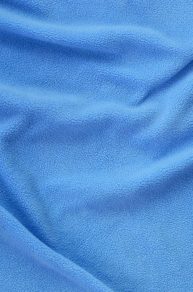 Coperta Tessuto Felpato Blu Peloso Uno Sfondo Materiale Morbido Felpato — Foto Stock
