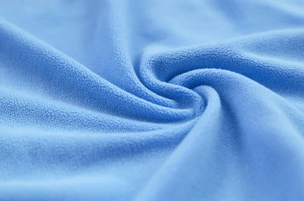 Cobertor Tecido Azul Peludo Fundo Luz Azul Macio Material Pelúcia — Fotografia de Stock