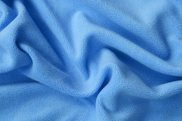 Deka Chlupaté Modré Nylonové Tkaniny Pozadí Světle Modré Měkké Plyšové — Stock fotografie