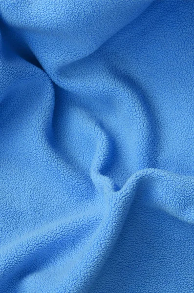 Cobertor Tecido Azul Peludo Fundo Luz Azul Macio Material Pelúcia — Fotografia de Stock