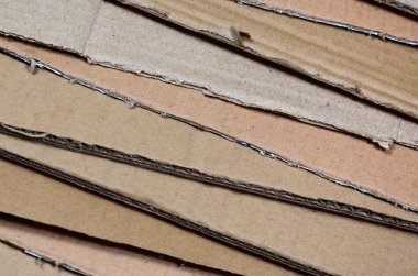 Kağıt dokular, arka plan geri dönüşüm hazır kazıklı. Eski office karton atık kağıt geri dönüşüm için bir paket. Çöp yığını