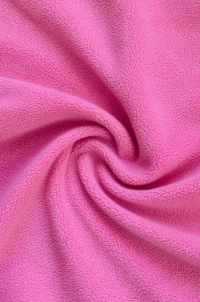 Cobertor Tecido Rosa Peludo Fundo Luz Rosa Macio Material Pelúcia — Fotografia de Stock