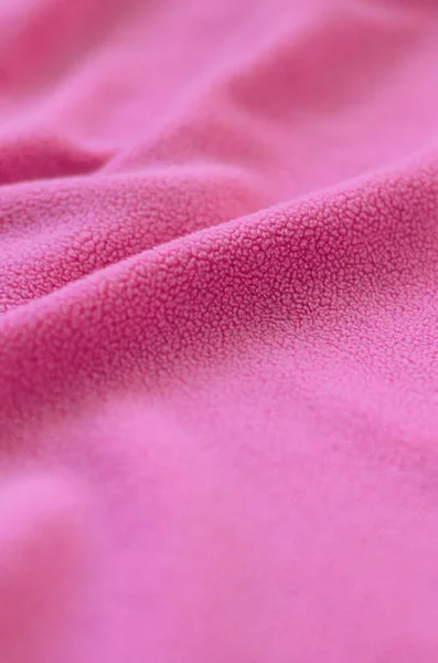 Cobertor Tecido Rosa Peludo Fundo Luz Rosa Macio Material Pelúcia — Fotografia de Stock