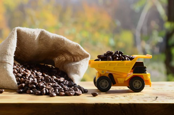 Transporting coffee beans outlet