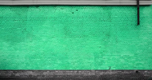 Sayıda Tuğla Tuğla Duvar Dokusu Yeşil Renkte Boyalı — Stok fotoğraf