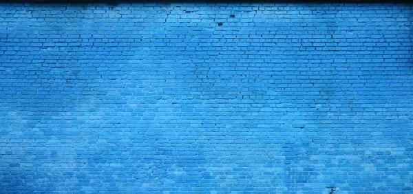 Textúra Sok Sor Tégla Tégla Fal Festett Kék Színű — Stock Fotó