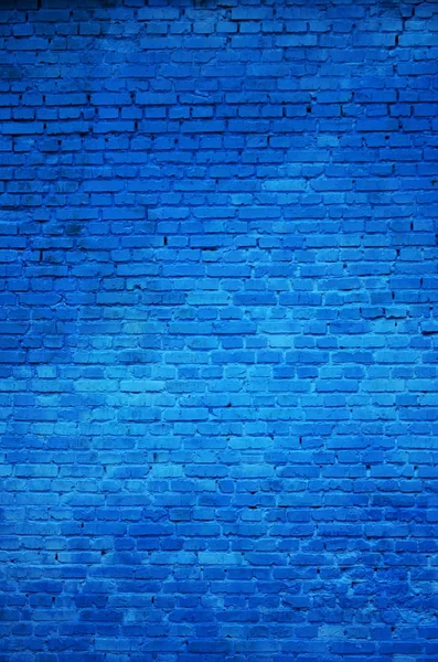 Текстура Цегляної Стіни Багатьох Рядів Цегли Пофарбованих Синій Колір — стокове фото