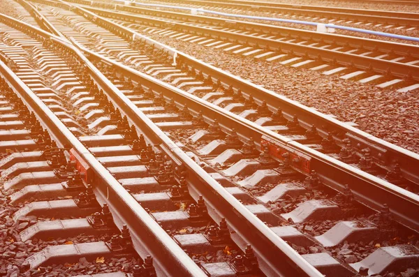 Photo Fragment Railroad Tracks Rainy Weather — Stock Photo, Image