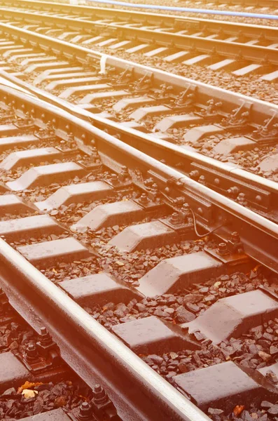 Photo Fragment Railroad Tracks Rainy Weather — Stock Photo, Image