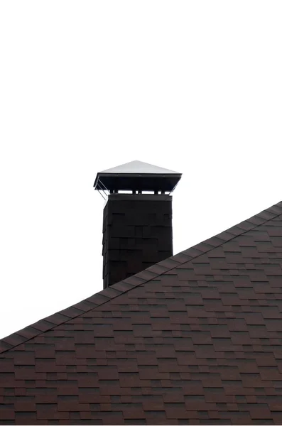 Roof Covered Modern Flat Bituminous Waterproof Coating Isolated White — Stock Photo, Image