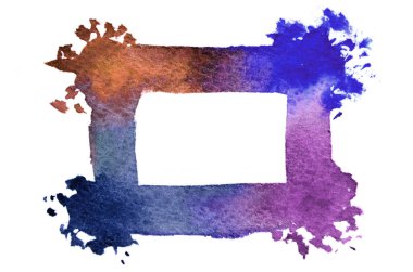 Arka plan resmi metin için bir kare yer farklı renklerle rasgele bir şekli oluşturan soyut suluboya noktalar