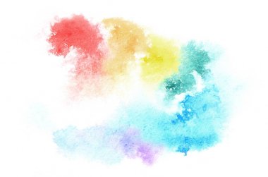 El suluboya şekil tasarımınız için karışık tonlarda çekilmiş. Arka plan, el yapımı dekorasyon boyalı yaratıcı