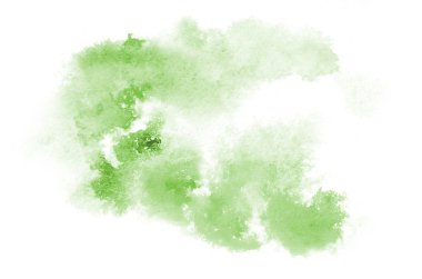 El tasarımınız için yeşil suluboya şekil çekilmiş. Arka plan, el yapımı dekorasyon boyalı yaratıcı