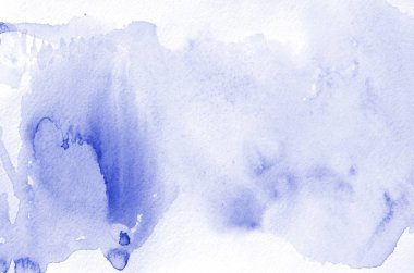El tasarımınız için mavi suluboya şekil çekilmiş. Arka plan, el yapımı dekorasyon boyalı yaratıcı