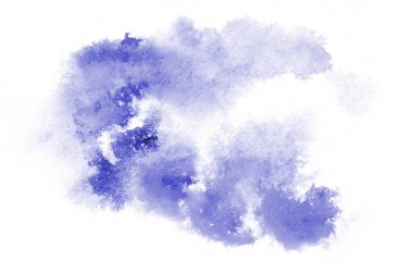 El tasarımınız için mavi suluboya şekil çekilmiş. Arka plan, el yapımı dekorasyon boyalı yaratıcı