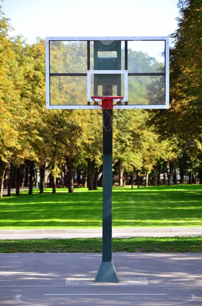 Empty street basketball court. For concepts such as sports and exercise, and healthy lifestyle