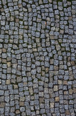 Fotoğraf kaldırım kare şeklin taştan bir platform. Üstten Görünüm