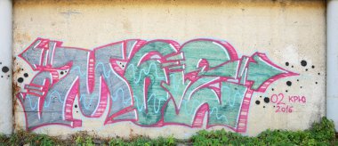 Üzerinde tasvir edilmiştir graffiti duvar dokusu. Bütün ve eksiksiz grafiti çizim tasarım 3d projeler için bir kaynak olarak görüntü