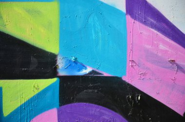 Eski duvar boyalı renkli grafiti çizim yeşil sprey boyalar. Duvar yazılarını ve sokak sanat çizim Tema arka plan görüntüsü