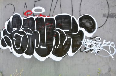 Eski duvar boyalı renkli grafiti sprey boya ile çizim içinde. Duvar yazılarını ve sokak sanat çizim Tema arka plan görüntüsü