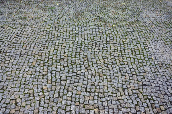 Photo of a platform made of paving stones of a square shape. Top view
