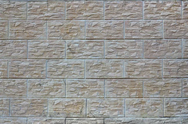 Стена Светлых Текстурных Плиток Стилизованная Кирпич Один Видов Отделки Стен — стоковое фото