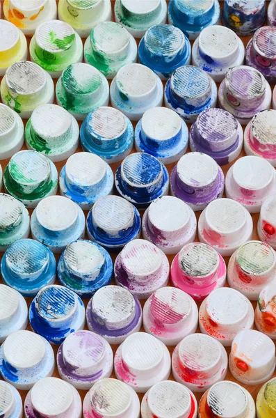 Pattern Many Nozzles Paint Sprayer Drawing Graffiti Smeared Different Colors — Stock Photo, Image