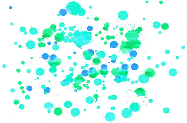 Барвистий Синьо Зелений Бірюзовий Акварельний Мокрий Пензлик Фарбує Рідкий Фон — стокове фото