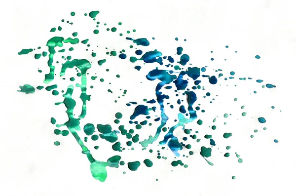 Coloré Bleu Vert Turquoise Aquarelle Peinture Pinceau Humide Fond Liquide — Photo