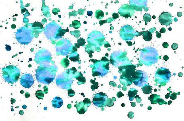 Watercolor wet background. Blue, green and turquoise colors. Watercolor abstract background. Hand painted aquarelle background. Watercolor wash. Abstract painting