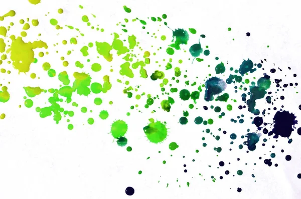 Coloré Vert Jaune Aquarelle Peinture Pinceau Humide Fond Liquide Pour — Photo