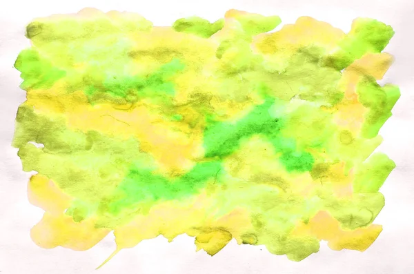 Aquarell Nassen Hintergrund Grüne Und Gelbe Farben Aquarell Abstrakten Hintergrund — Stockfoto