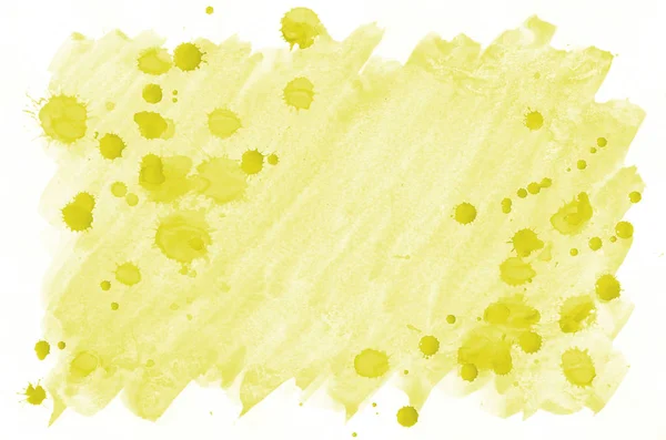 Kolorowy Żółty Akwarela Pędzla Mokrej Farby Płyn Tło Tapeta Wizytówki — Zdjęcie stockowe