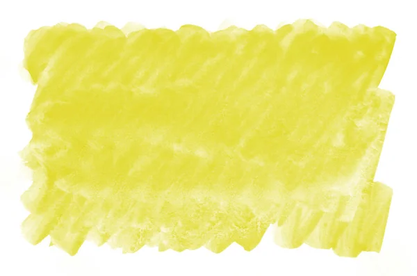 Aquarelle Jaune Coloré Peinture Pinceau Humide Fond Liquide Pour Papier — Photo