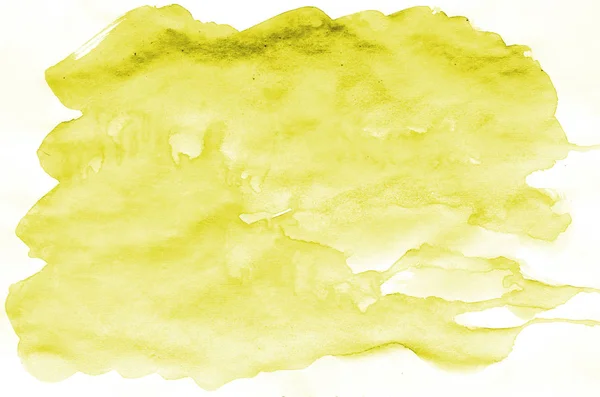 Colorido Amarelo Aquarela Pincel Molhado Pintar Fundo Líquido Para Papel — Fotografia de Stock