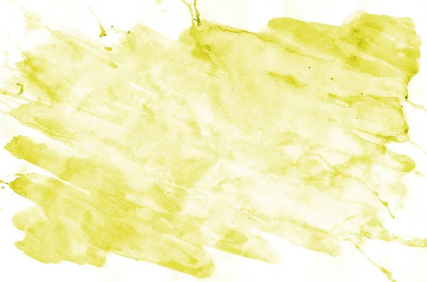 Színes Sárga Akvarell Vizes Ecsettel Festék Folyékony Háttér Tapéta Névjegykártya — Stock Fotó
