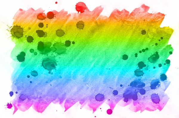잉크의 수채화 스펙트럼 색상의 무지개 솔루션에 수채화로 이미지 — 스톡 사진