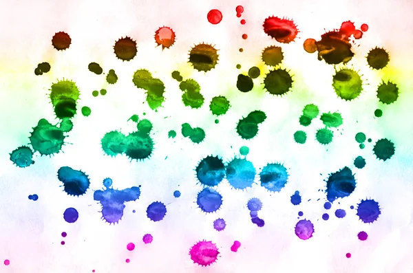 Fundo Aquarela Abstrato Manchas Tinta Multicoloridas Todas Cores Espectrais Imagem — Fotografia de Stock