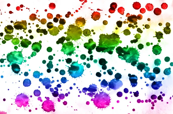 Анотація Акварельного Фону Різнокольорових Чорнильних Плям Усіх Спектральних Кольорів Зображення — стокове фото