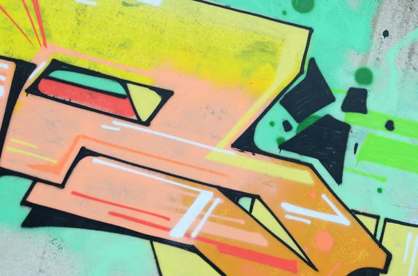 Bakgrundsbild Med Färgade Graffiti Mönster Som Tillämpas Betongväggen Med Aerosol — Stockfoto