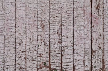 Yıpranmış ahşap duvarın dokusu. Dikey düz tahtalardan oluşan eski ahşap çitler.