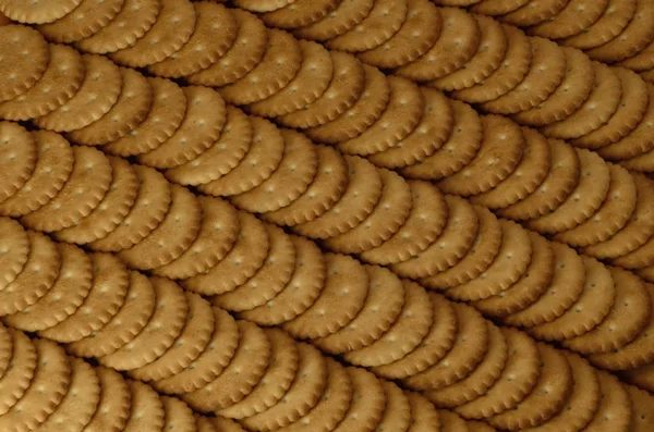 Zbliżenie Solone Krakersy Obraz Tle Klasycznym Cracker Słony Brązowy Drewniany — Zdjęcie stockowe