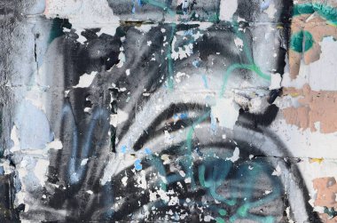 Eski duvar boyalı renkli grafiti çizim ile aerosol pai içinde