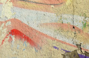 Abstract graffiti paintings on the concrete wall. Background texture clipart