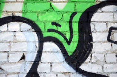 Eski duvar rengi grafiti çizim kırmızı sprey boya boyalı. Duvar yazılarını ve sokak sanat çizim Tema arka plan görüntüsü