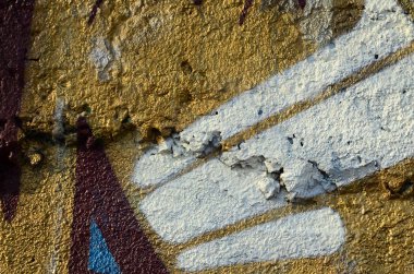 Eski duvar rengi grafiti çizim kırmızı sprey boya boyalı. Duvar yazılarını ve sokak sanat çizim Tema arka plan görüntüsü