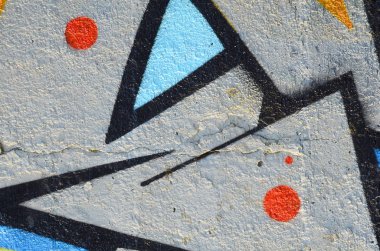 Eski duvar boyalı renkli grafiti çizim mavi sprey boyalar. Duvar yazılarını ve sokak sanat çizim Tema arka plan görüntüsü